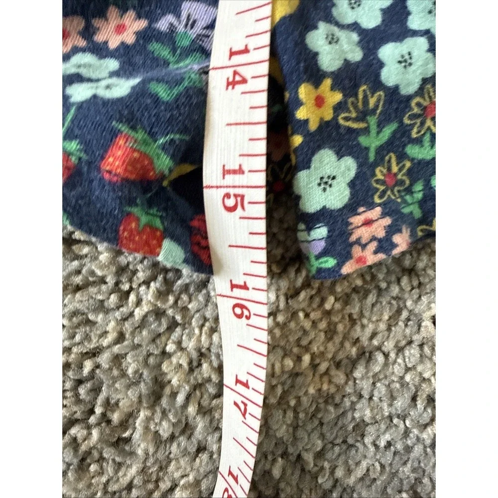 Old Navy Girls‎ Sleeveless Floral Strawberry Navy Fruit Romper Toddler Size 4T